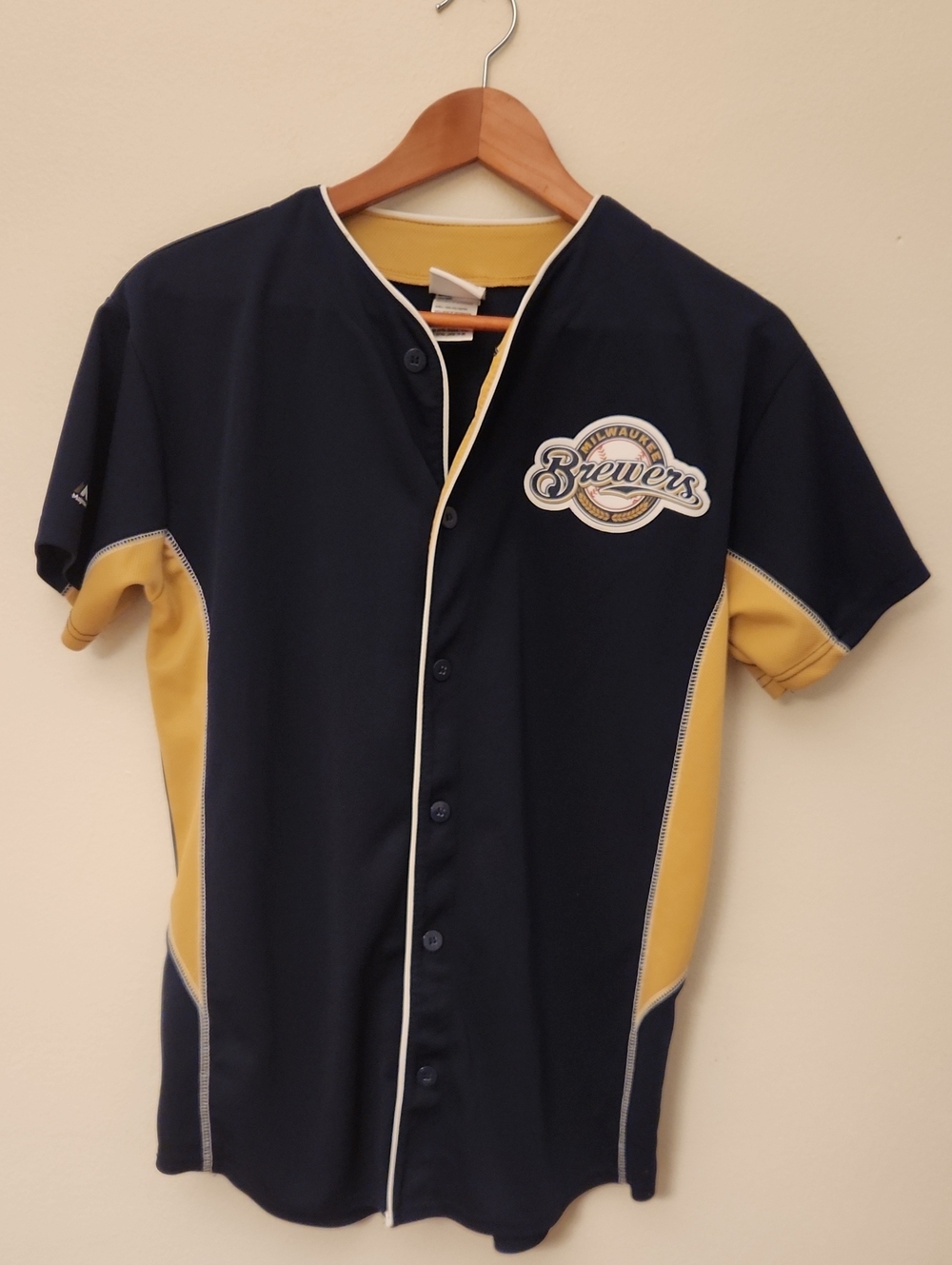 Kids Majestic Milwaukee Brewers Braun 8 Button-front Jersey